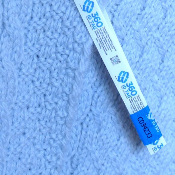 Ireland's Eye Glangevlin 1 Button Lattice Weave Long Cardigan Sweater Ice Blue S - Picture 13 of 16